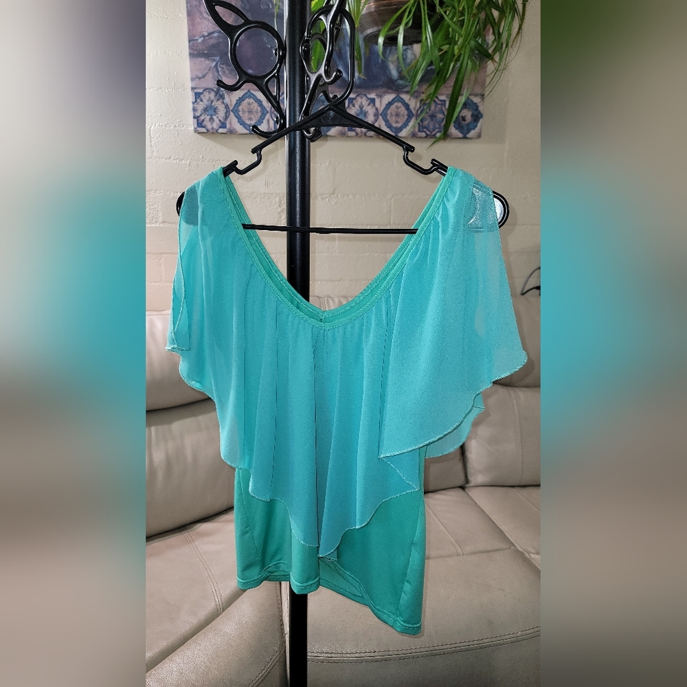 "Fisoul" size S turquoise/greenish blouse